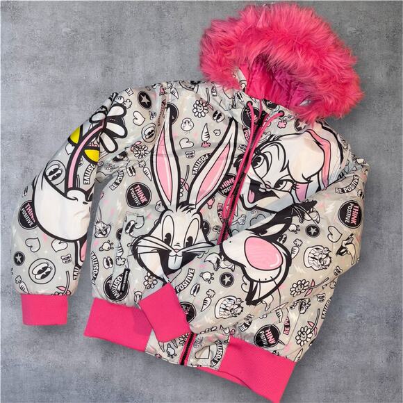 Looney Tunes Puffer Jacket Size Small - Picture 1 of 7